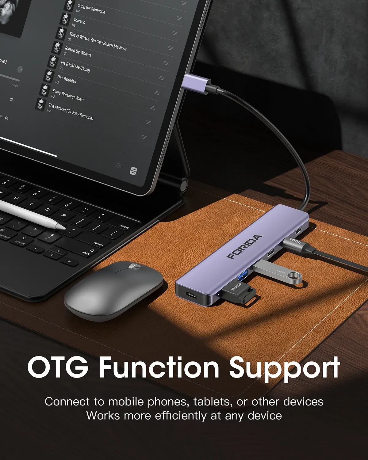 Hub USB-C en aluminium FORIDA connectique