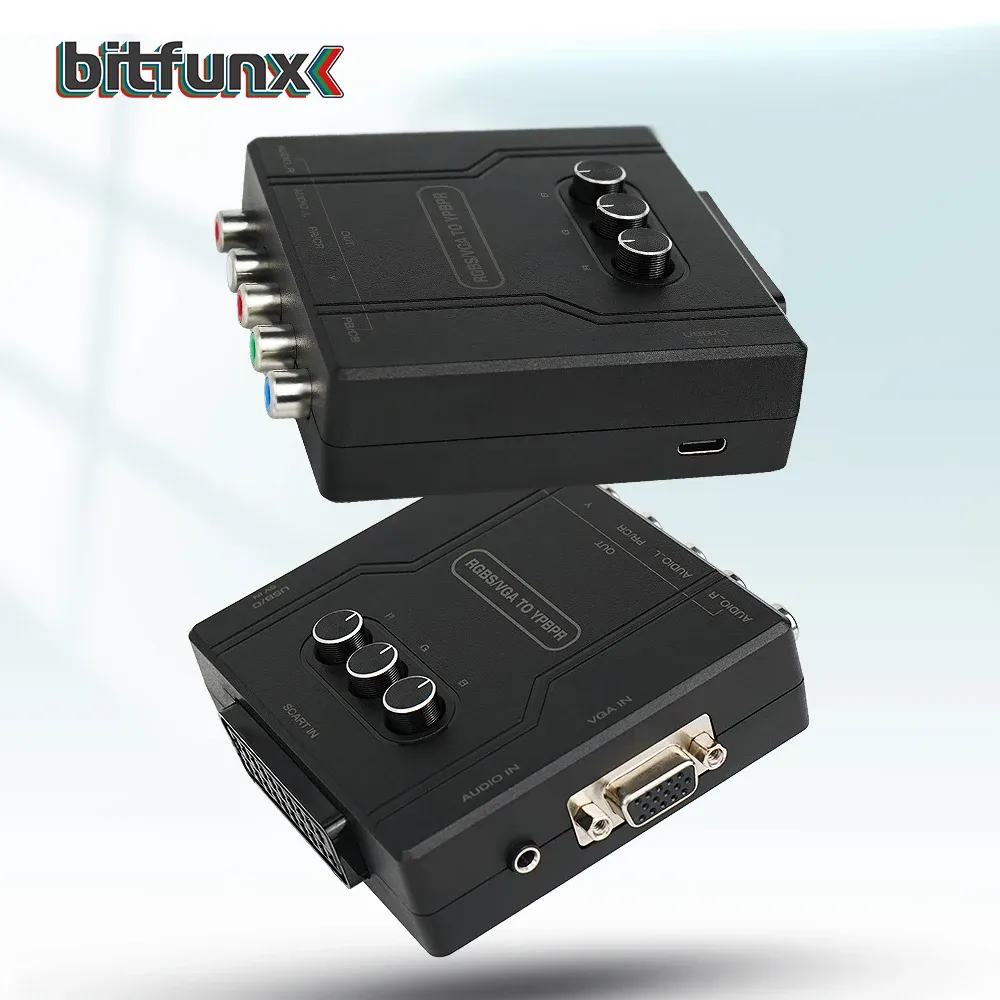 Bitfunx Convertisseur RGBS VGA vers YPbPr pour consoles rétro Nintendo 64, PS1, PS2 et Dreamcast