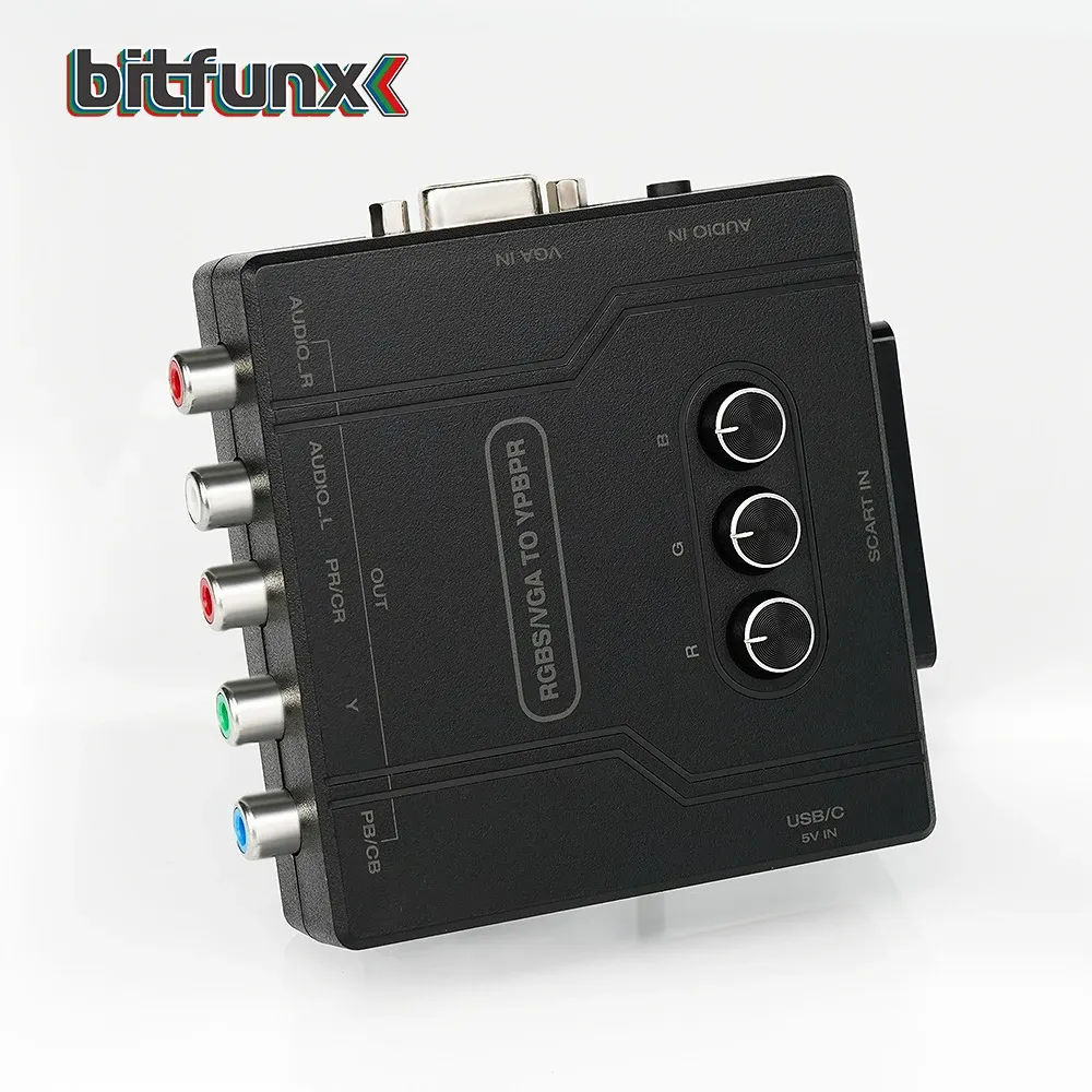 Bitfunx Convertisseur RGBS VGA vers YPbPr pour consoles rétro Nintendo 64, PS1, PS2 et Dreamcast 5