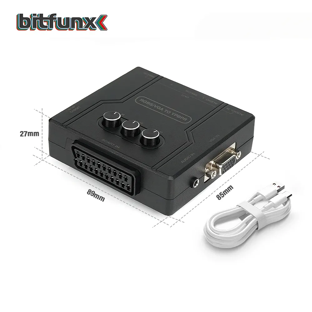 Bitfunx Convertisseur RGBS VGA vers YPbPr pour consoles rétro Nintendo 64, PS1, PS2 et Dreamcast 6
