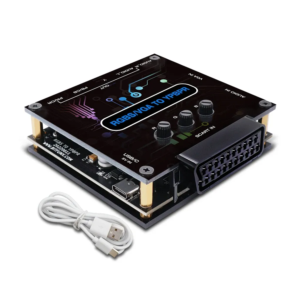 Bitfunx Convertisseur RGBS VGA vers YPbPr pour consoles rétro Nintendo 64, PS1, PS2 et Dreamcast 8