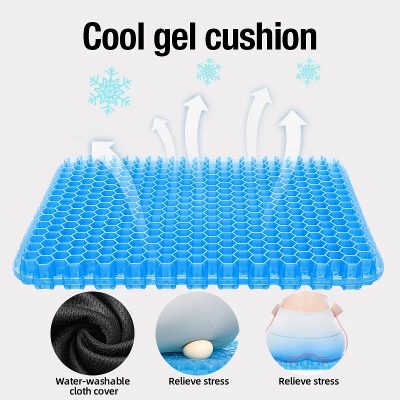 Coussins de siège de voiture multifonctionnels en silicone souple et élastique, housses amovibles à fermeture éclair, antidérapants et décoratifs
