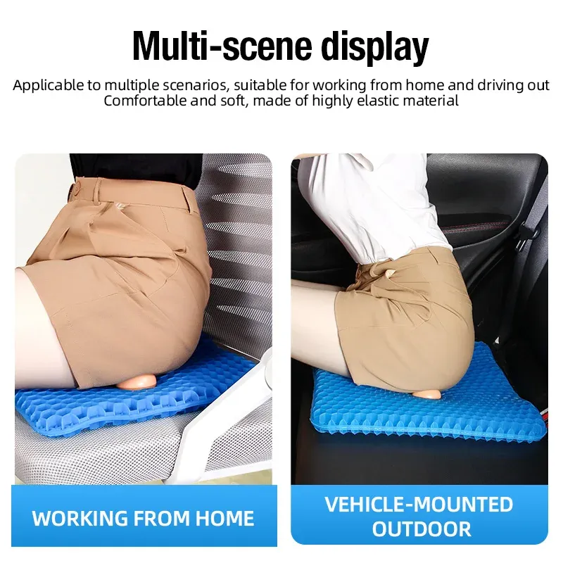 Coussins de siège de voiture multifonctionnels en silicone souple et élastique, housses amovibles à fermeture éclair, antidérapants et décoratifs 2