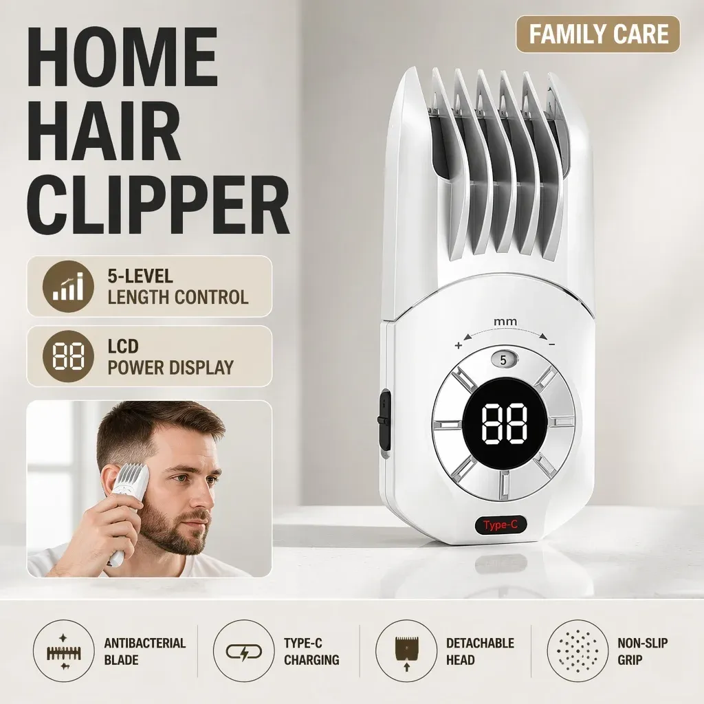 Tondeuse à cheveux électrique professionnelle pour usage domestique, idéale pour la coupe des cheveux d'enfants