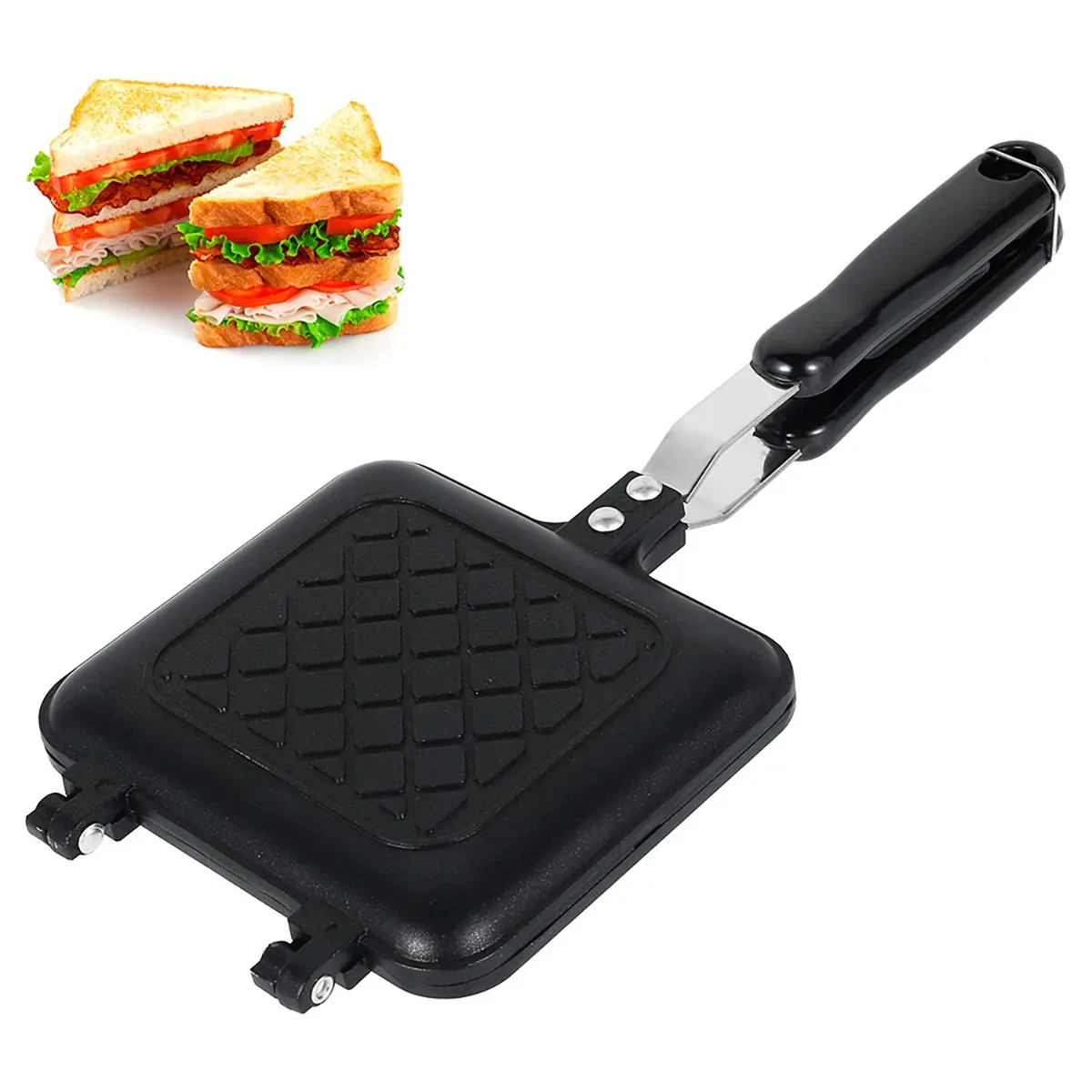 Machine à sandwich double face antiadhésive, fer JxToast pour petit-déjeuner, gaufres, croque-monsieur et grillades 7