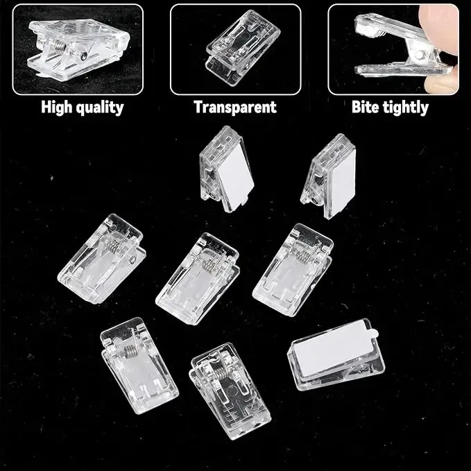Lot de 50 clips muraux auto-adhésifs transparents en acrylique pour affiches et photos 6