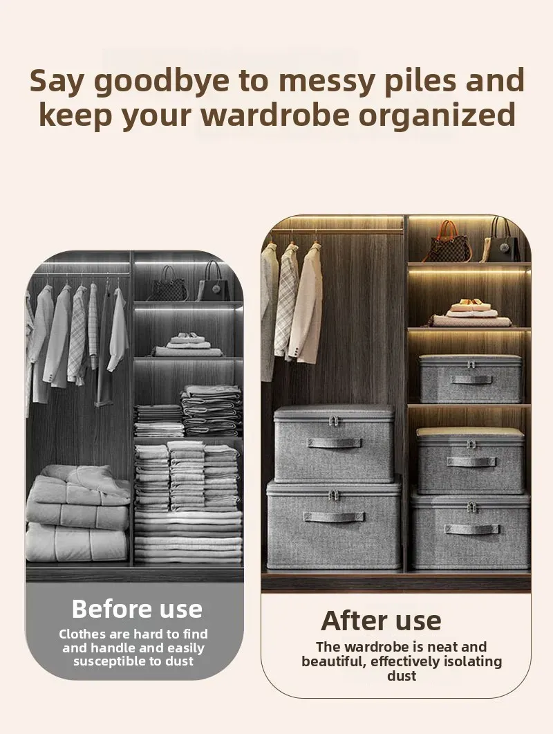 Organisation de la chambre avec boîtes de rangement