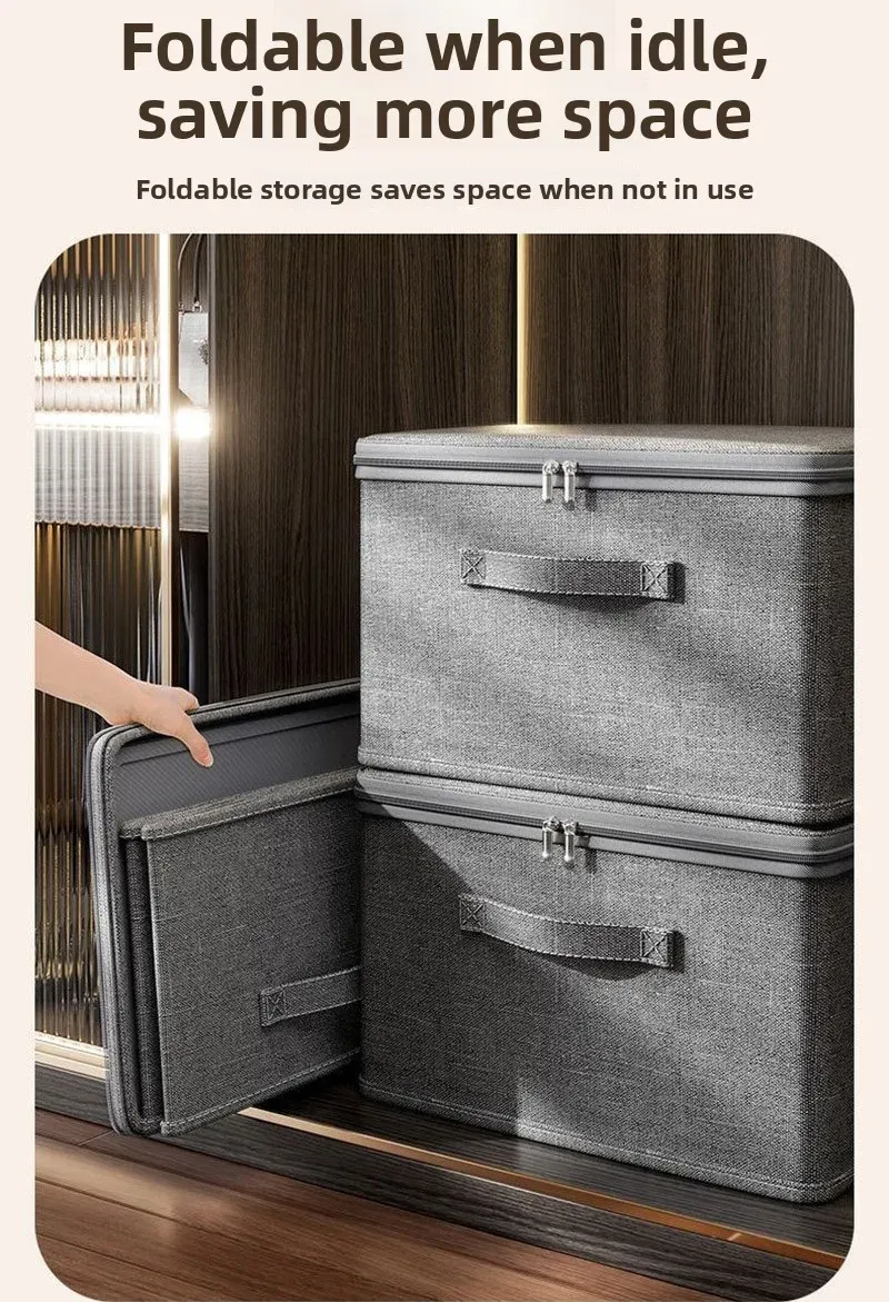 Rangement de placard avec boîtes empilables