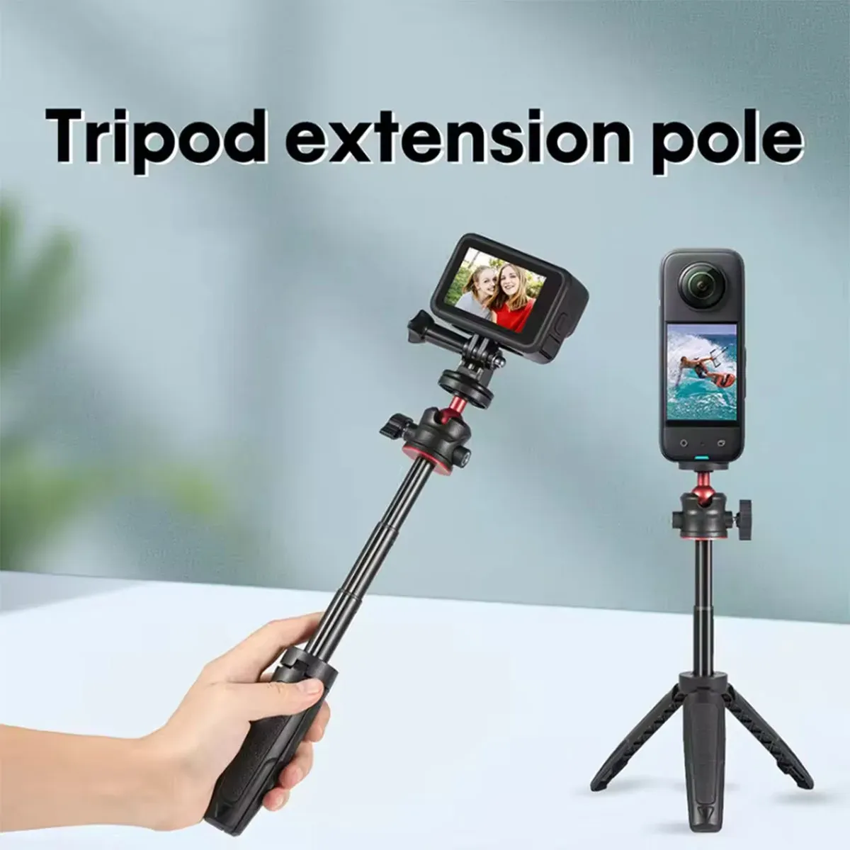 Mini perche à selfie et trépied télescopique pour GoPro, Insta360, DJI Action et Pocket Camera 4