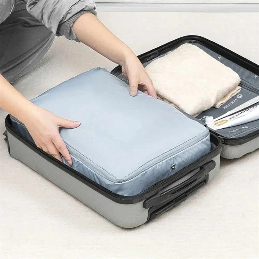 Sac de compression pour vêtements d'automne et d'hiver, organisateur de garde-robe en coton pour doudounes et bagages 3