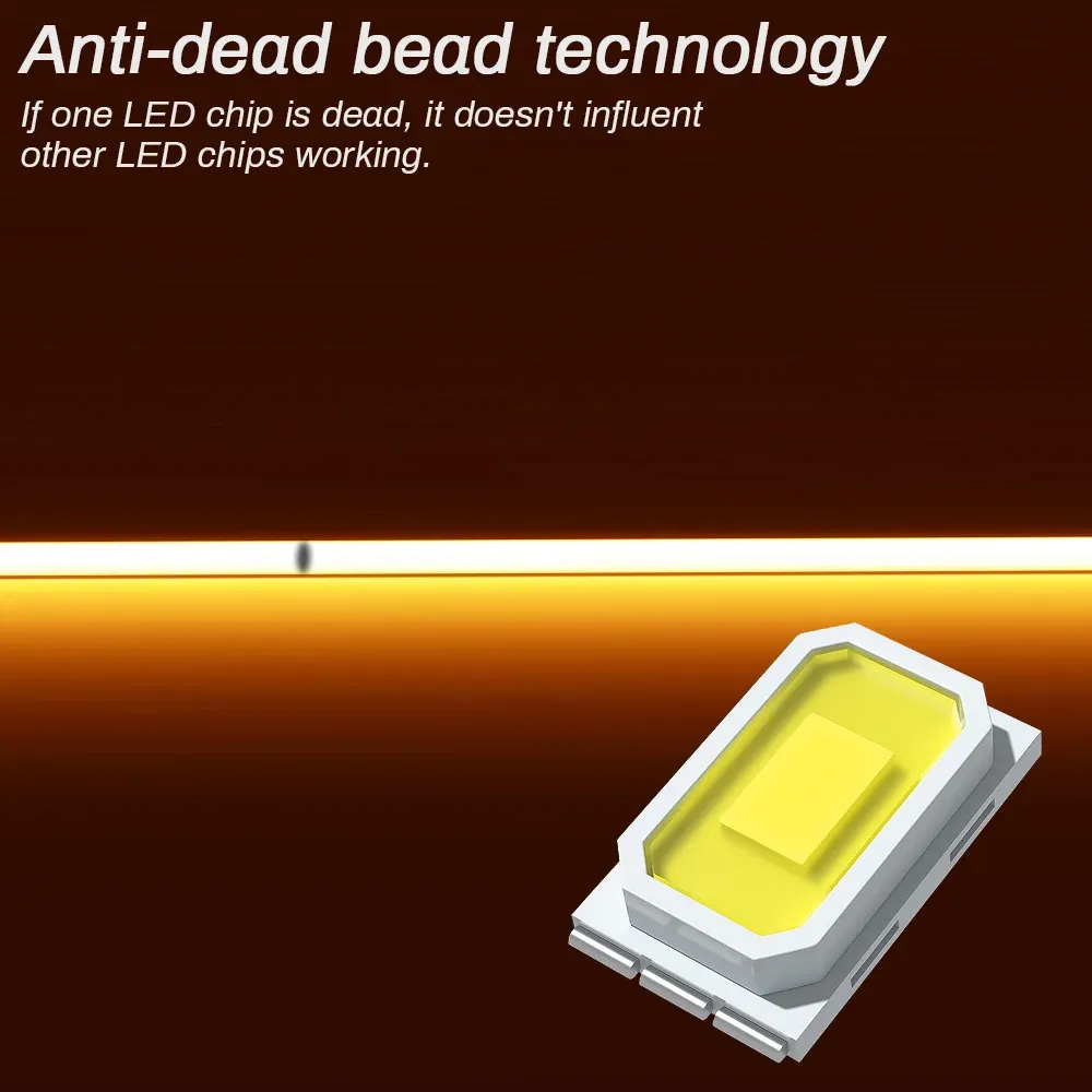 Bande LED COB flexible 3 mm/5 mm, 12 V/24 V, température de couleur variable 3000K/4000K/6000K, haute densité, IRC 90 3