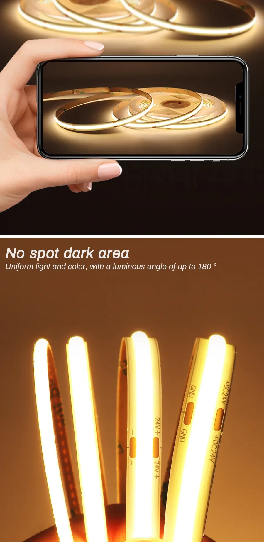 Détail de la bande LED COB