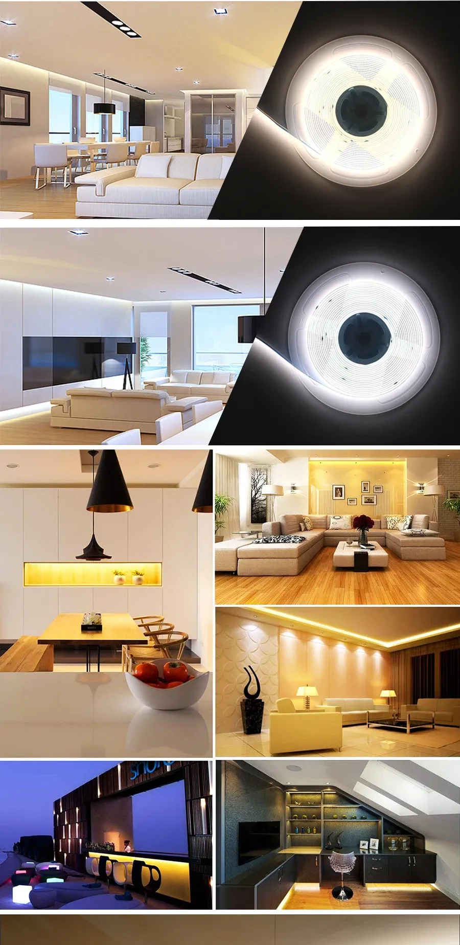 Bande LED COB flexible en ambiance