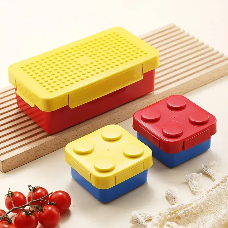 Boîte à déjeuner hermétique portable au design coloré en blocs de construction, idéale pour les enfants et les étudiants 4