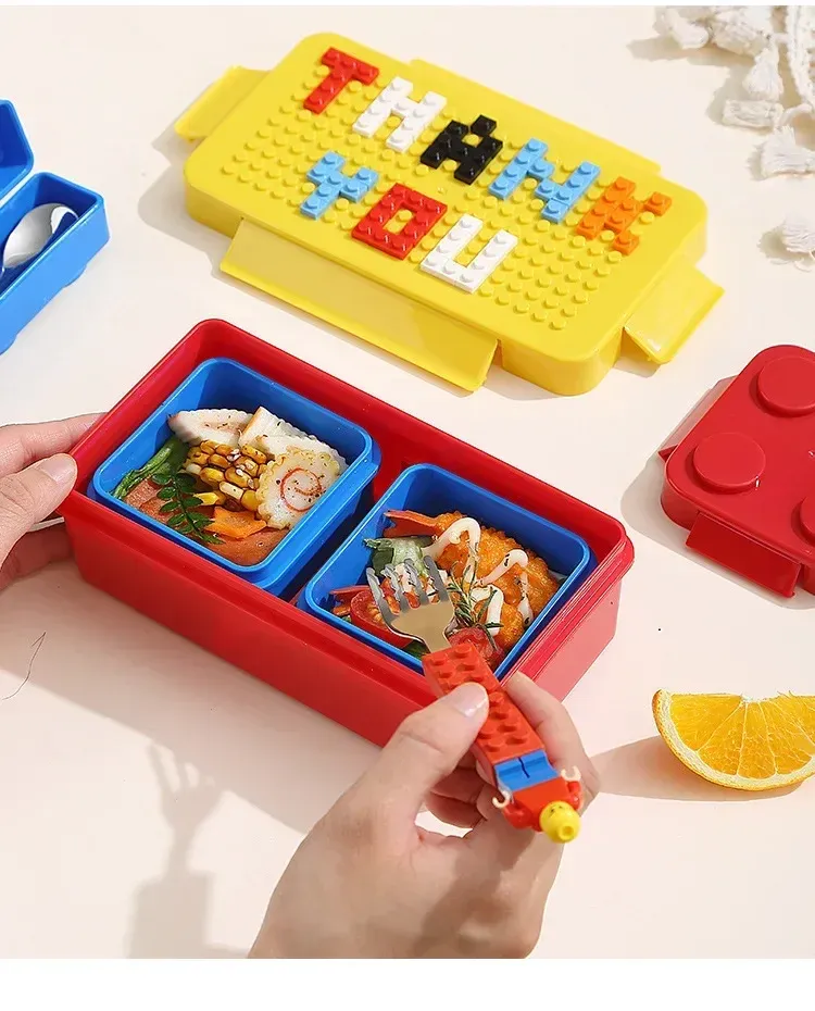 Boîte à déjeuner en blocs de construction, détails