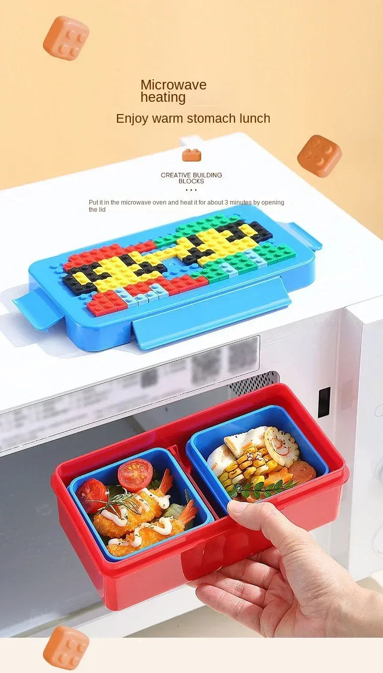 Boîte à déjeuner en blocs de construction, accessoires