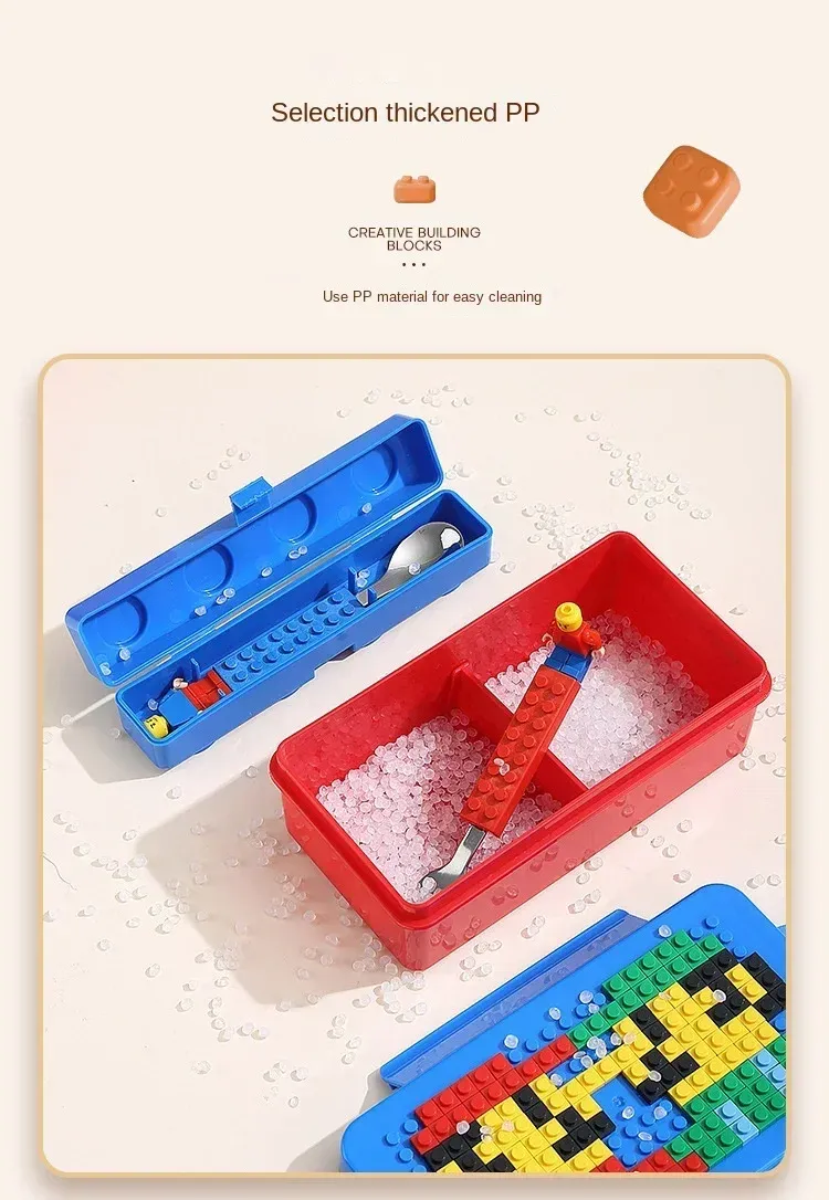 Boîte à déjeuner en blocs de construction, couleurs