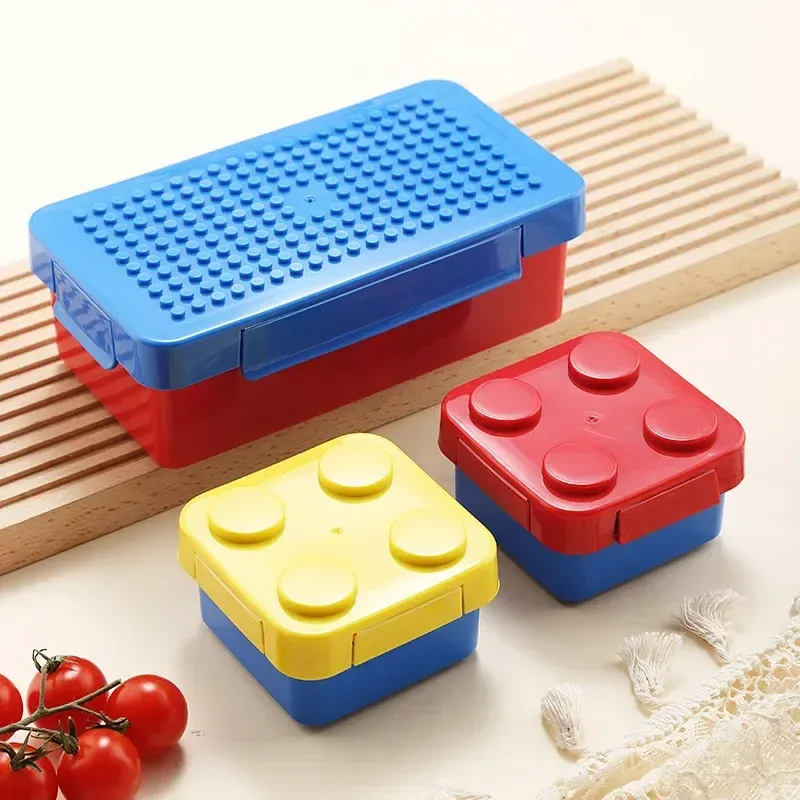 Boîte à déjeuner hermétique portable au design coloré en blocs de construction, idéale pour les enfants et les étudiants 9