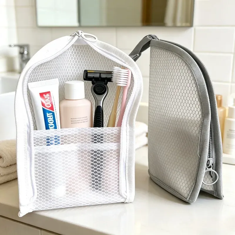 Trousse de toilette pliée pour le voyage
