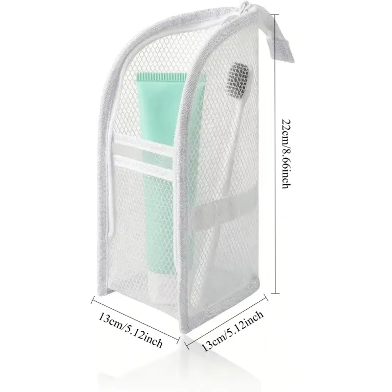 Vue d’ensemble de la trousse de toilette en maille