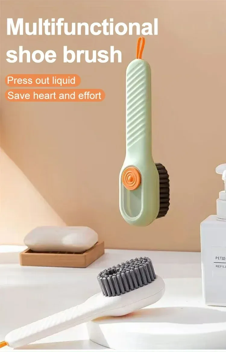 Brosse à chaussures multifonction à réservoir de liquide, vue d'ensemble