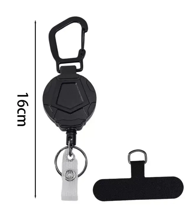Porte-clés rétractable robuste avec clip pour téléphone, support de badge d'identification tactique, cordon rétractable universel 8
