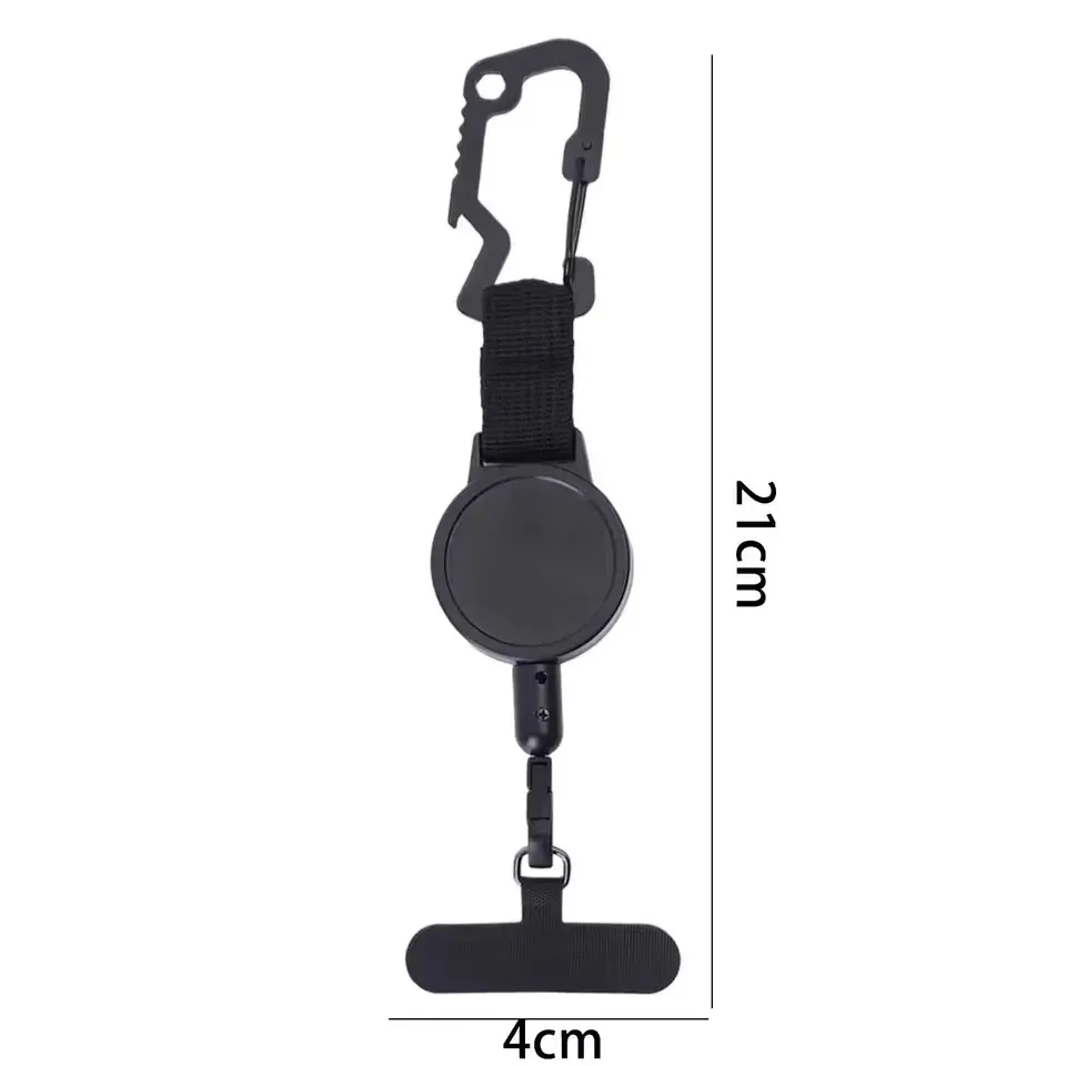 Porte-clés rétractable robuste avec clip pour téléphone, support de badge d'identification tactique, cordon rétractable universel 9
