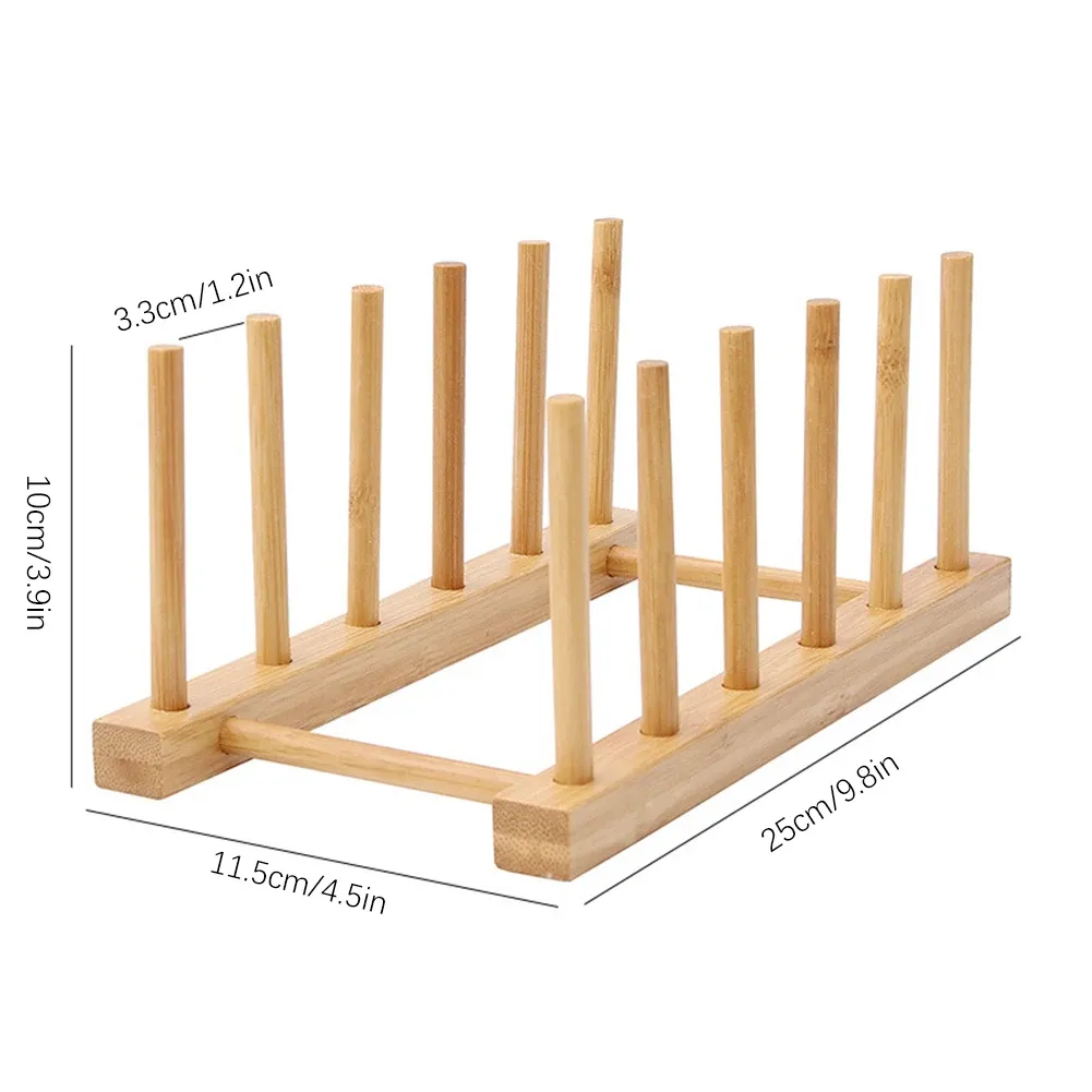 Égouttoir à vaisselle en bois pour cuisine avec plateau et étagère de séchage 12