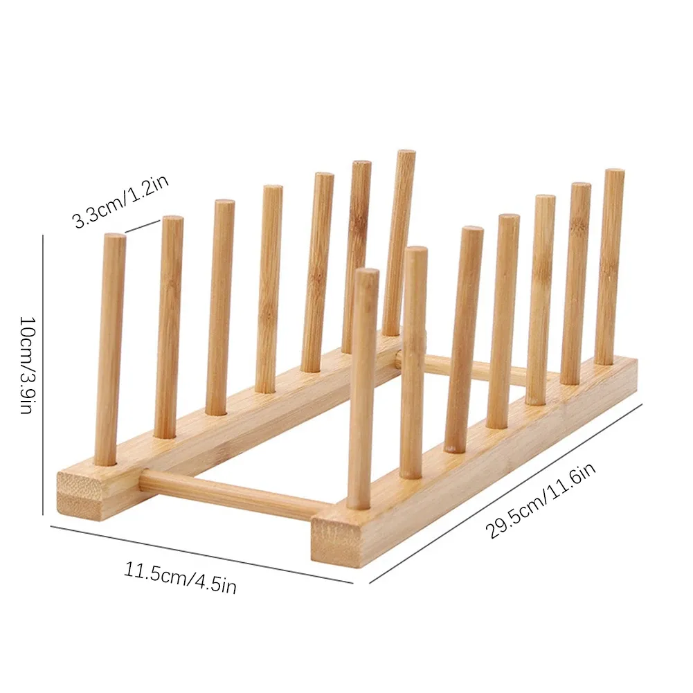 Égouttoir à vaisselle en bois pour cuisine avec plateau et étagère de séchage 11