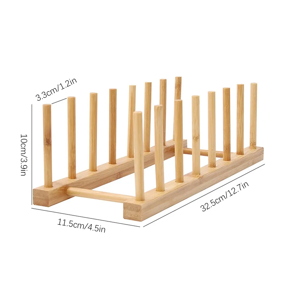 Égouttoir à vaisselle en bois pour cuisine avec plateau et étagère de séchage 14
