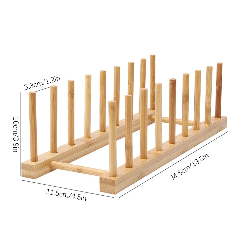 Égouttoir à vaisselle en bois pour cuisine avec plateau et étagère de séchage 13