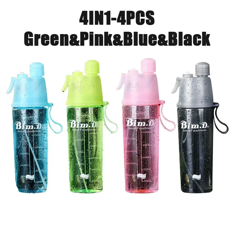 Bouteille d'eau portable avec paille, lot de 1 à 4 pièces, pour sports de plein air 12