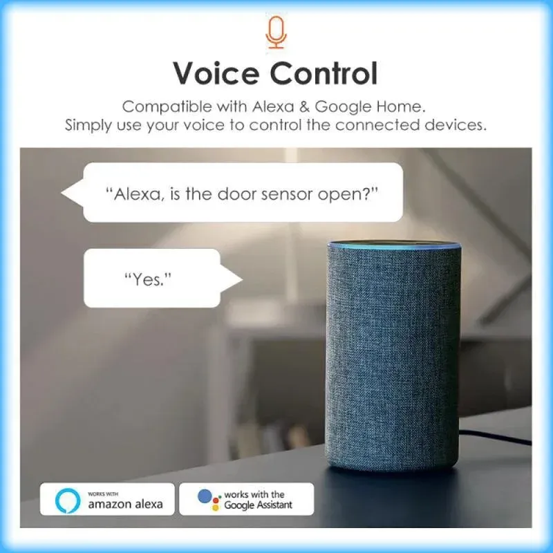 Capteur intelligent Wi-Fi Tuya de porte et de fenêtre avec contact magnétique, compatible Alexa et Google Home, pour la sécurité et la domotique 5