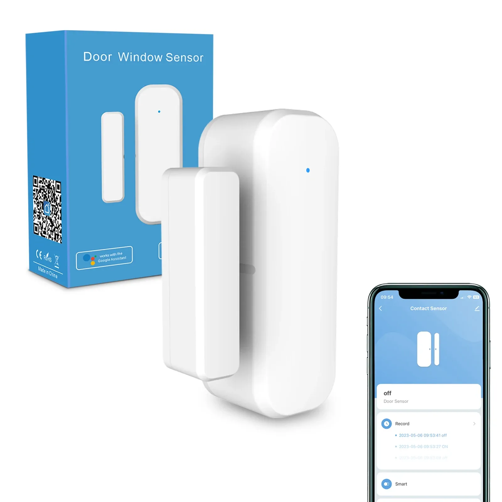 Capteur intelligent Wi-Fi Tuya de porte et de fenêtre avec contact magnétique, compatible Alexa et Google Home, pour la sécurité et la domotique 7
