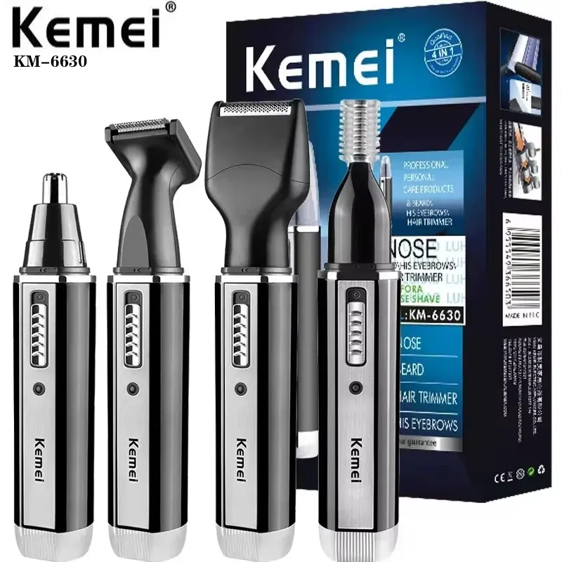 Tondeuse rechargeable 4-en-1 pour le nez, la barbe, les oreilles et les sourcils