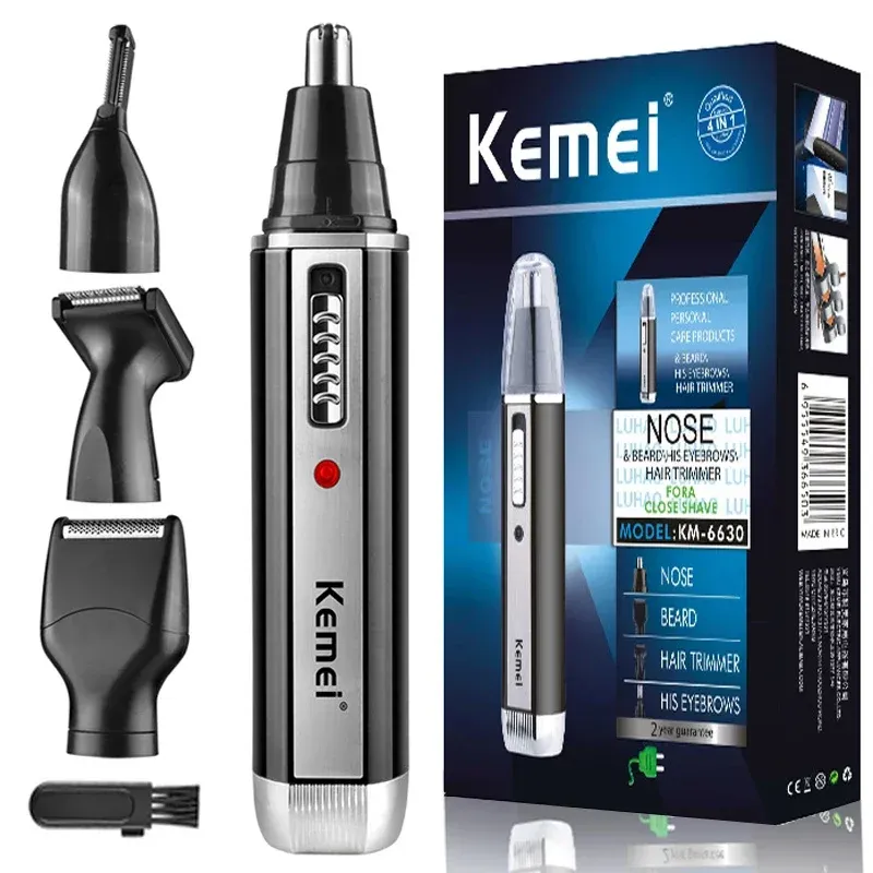 Tondeuse rechargeable 4-en-1 KM-6630 pour nez, barbe, oreilles et sourcils