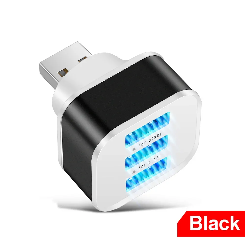 Adaptateur d'extension USB 3 en 1 à 3 ports, séparateur USB multiport, accessoire électronique pour automobile 8