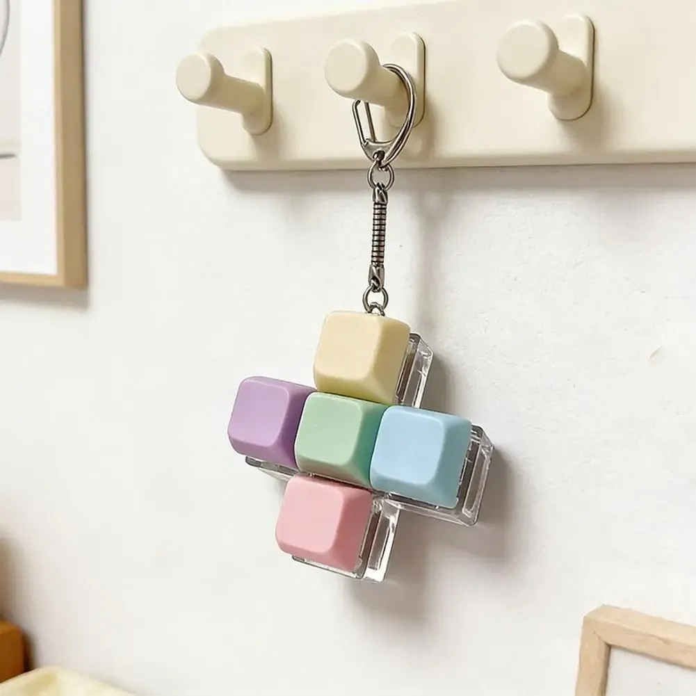 Porte-clés fidget clicker avec 1, 4, 5 ou 9 boutons façon clavier mécanique, idéal pour tromper l'ennui (sans LED) 6
