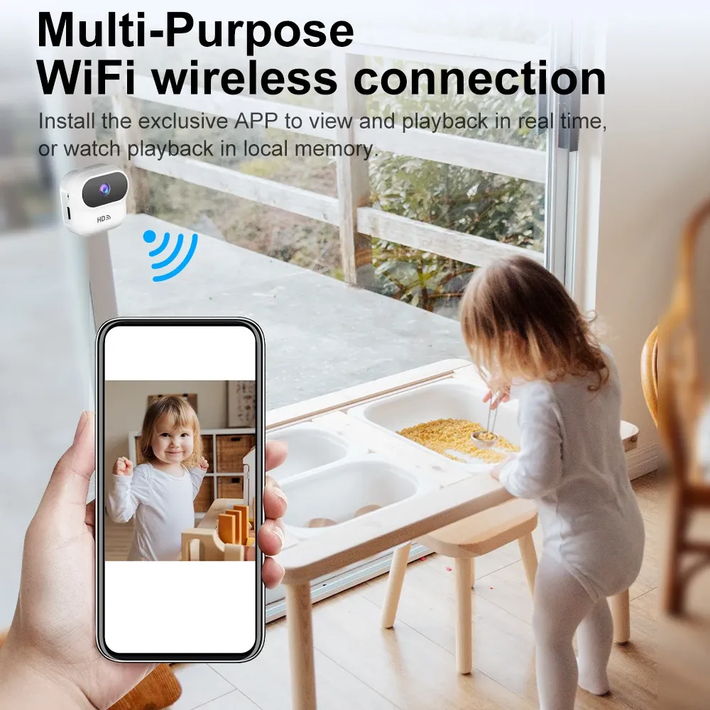 Mini caméra de sécurité intelligente WiFi HD Ourlife avec suivi de mouvement 5