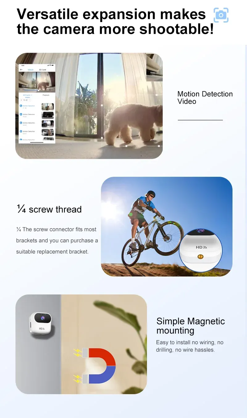 Caméra de sécurité intelligente Ourlife, application mobile