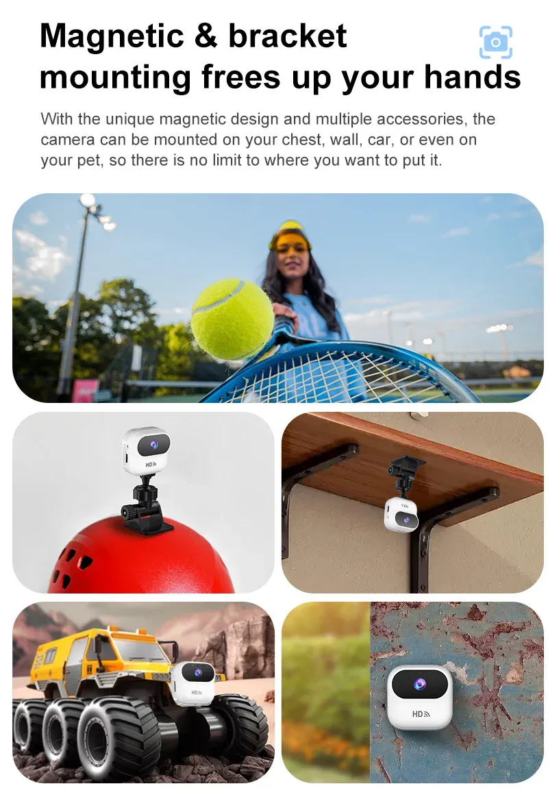 Caméra de sécurité intelligente Ourlife, support magnétique