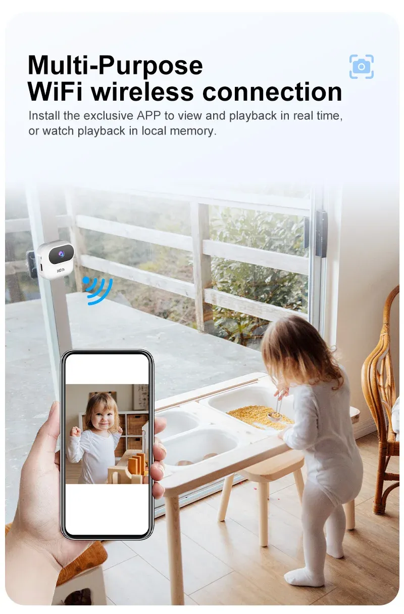 Caméra de sécurité intelligente Ourlife, surveillance à distance