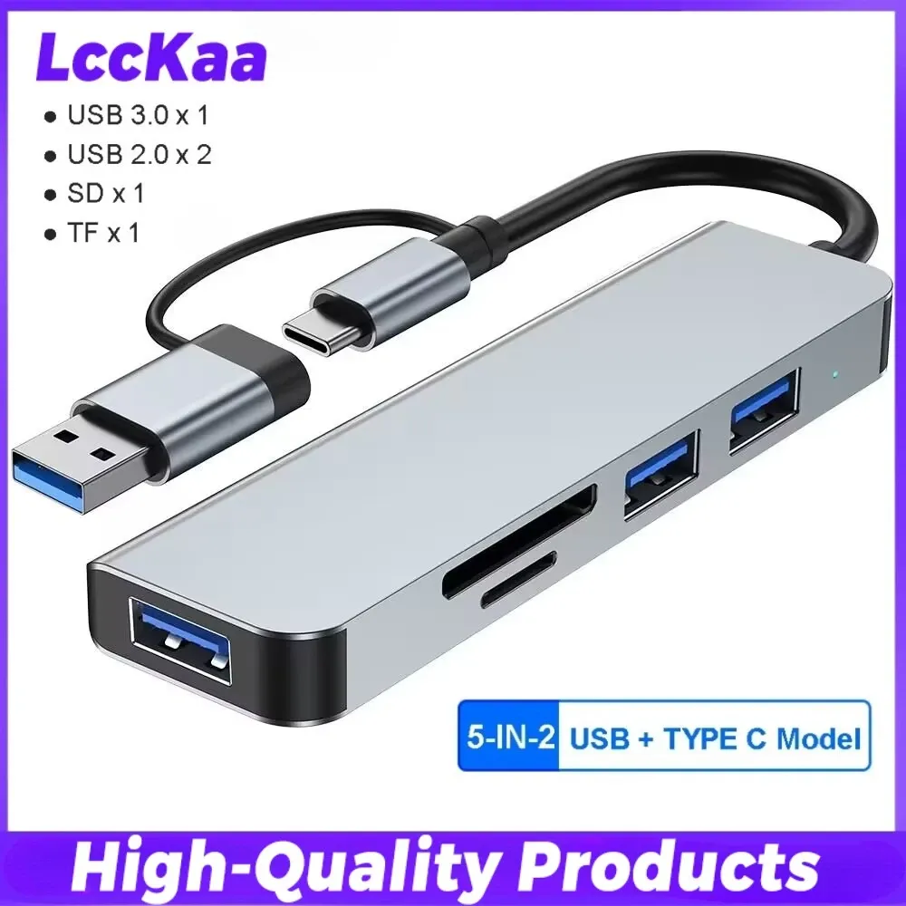 Station d'accueil USB-C 8 en 2 avec prise audio 3,5 mm et lecteur de cartes Micro SD pour MacBook, ordinateur portable, tablette et smartphone 7