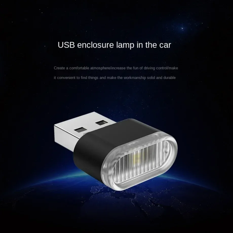 Mini lampe LED USB d'ambiance pour voiture, éclairage néon décoratif universel, compatible PC portable, fonctionnement plug and play 4