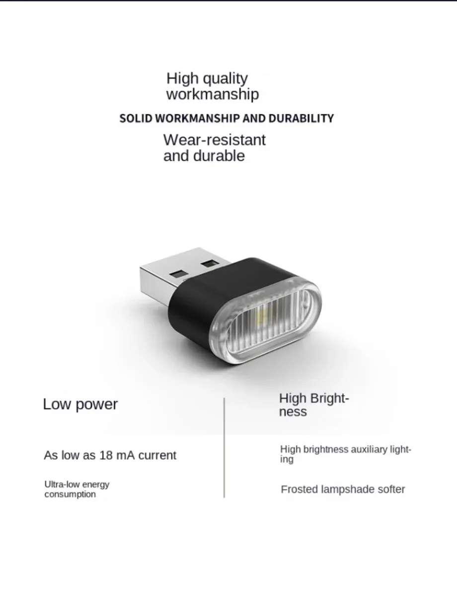 Mini lumière USB connectée à un port