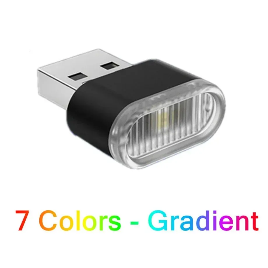 Mini lampe LED USB d'ambiance pour voiture, éclairage néon décoratif universel, compatible PC portable, fonctionnement plug and play 8