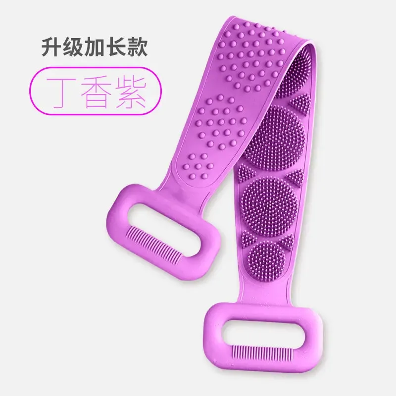 Brosse de bain en silicone pour le dos, éponge de massage, ceinture de douche, arc-en-ciel 11