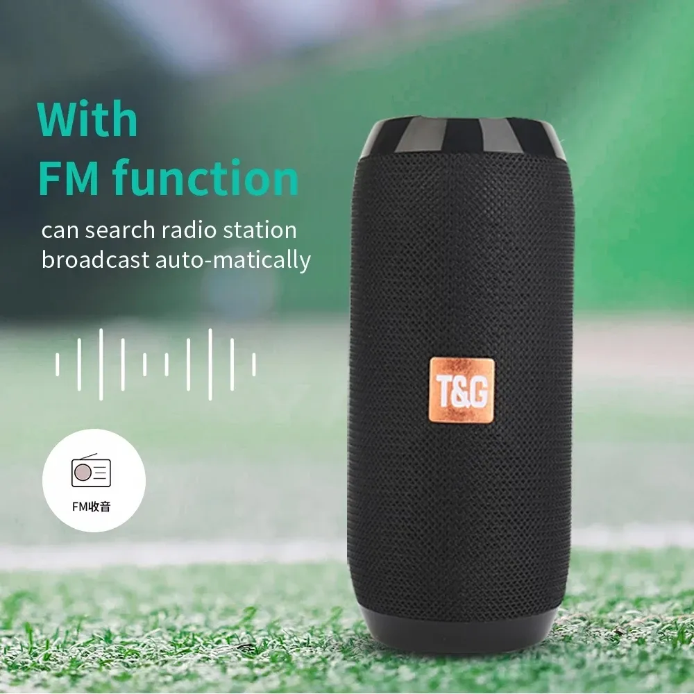 Haut-parleur Bluetooth portable sans fil, enceinte radio FM avec caisson de basses, audio mains libres 3