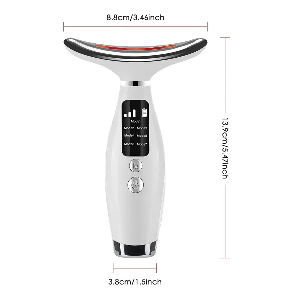 Masseur LED visage et cou, effet lifting