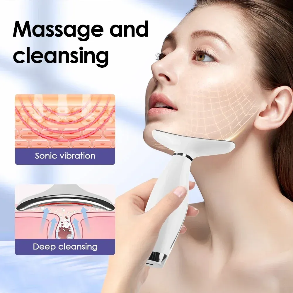 Masseur LED visage et cou, utilisation sur le visage